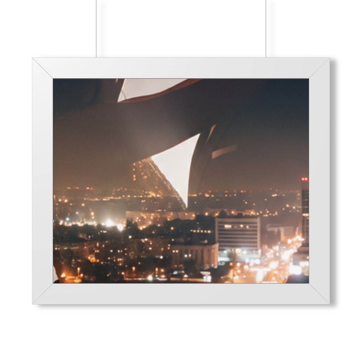 Framed Horizontal Poster - Metropolitan Night lights (14×11...