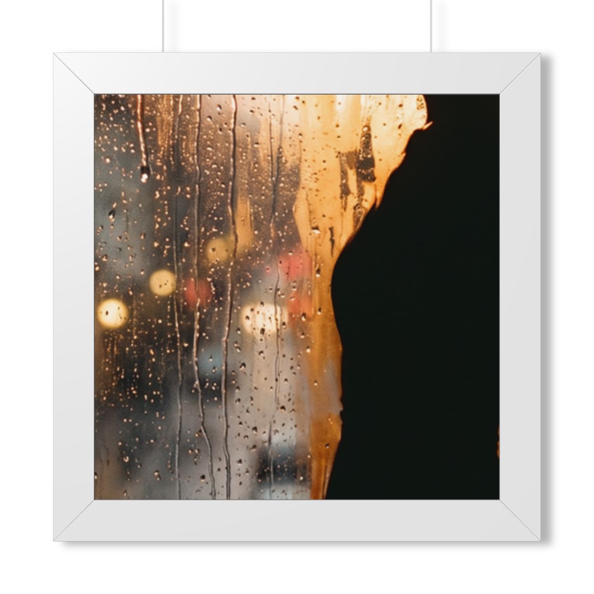 Framed Horizontal Poster - Twilight Rain — White (14×11... |...