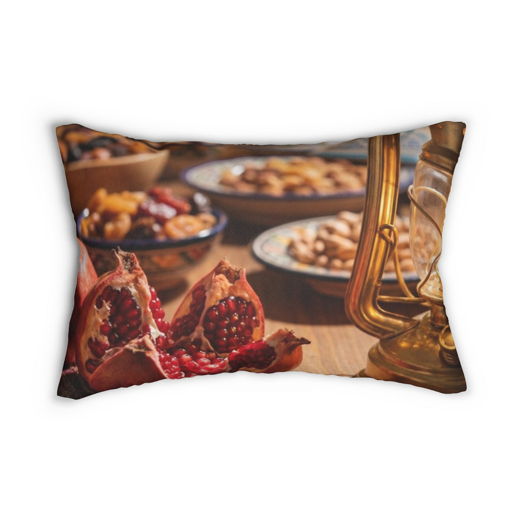 Spun Polyester Lumbar Pillow - Cozy Amber Glow | Echovira...