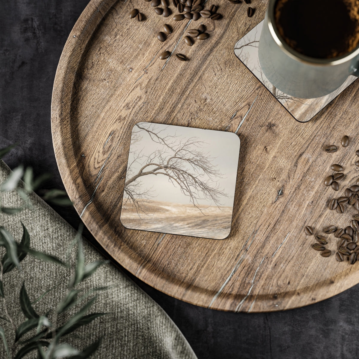 Drink Coasters - Winter Tree Aesthetic