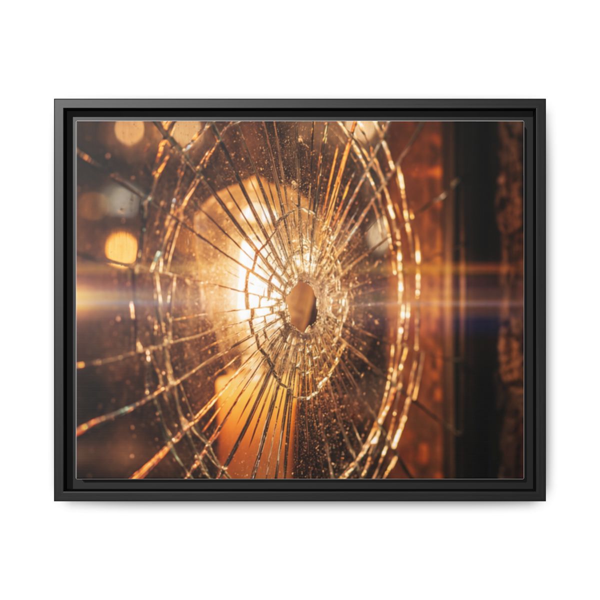 Framed Matte Canvas - Amber Glow — Black / 1.25"