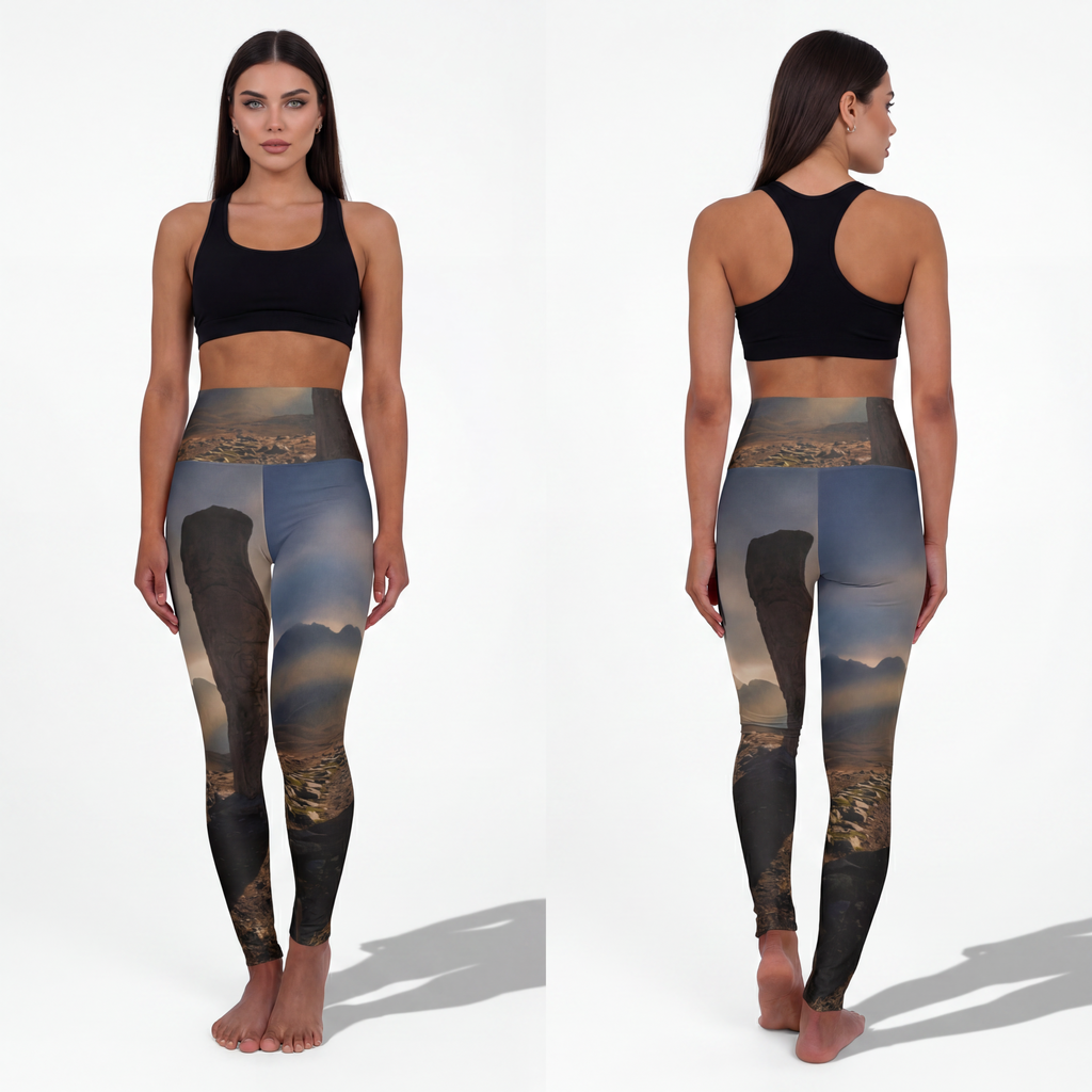 High Waisted Yoga Leggings - Ancient Peaks