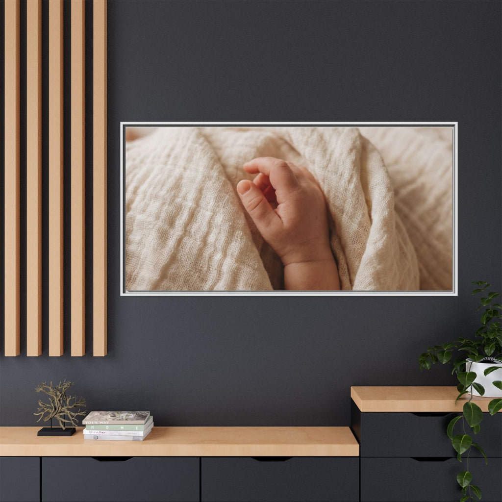 Framed Matte Canvas - Tender Newborn Hand (10×8, 12×9... |...