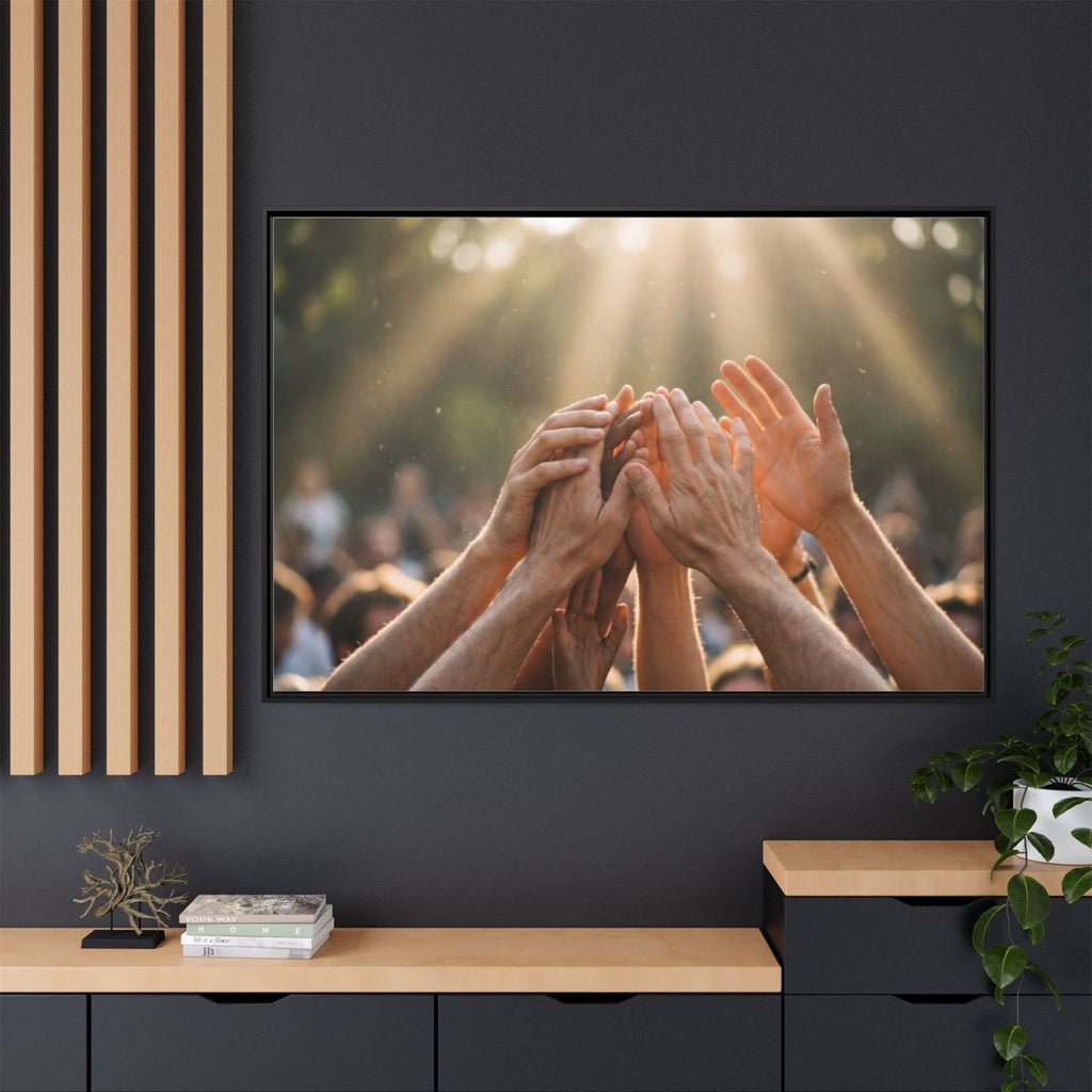 Matte Canvas, Framed - Golden Rays of Unity Wall Art (10×8...