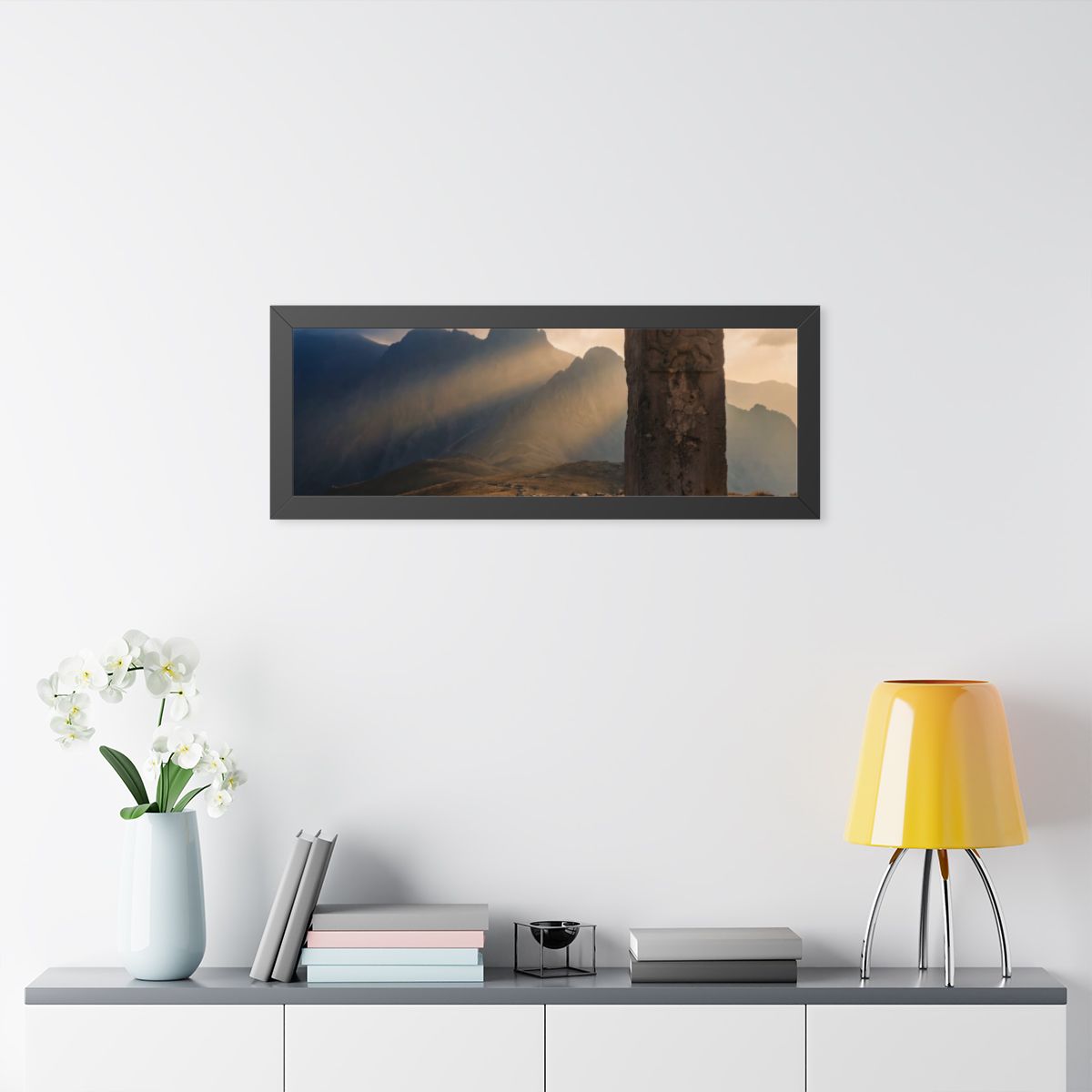 Framed Horizontal Poster - Mystic Monolith Ancient Persian...
