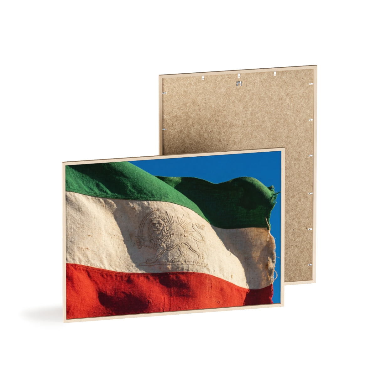 Wood Framed Poster - Vintage Flag — Landscape