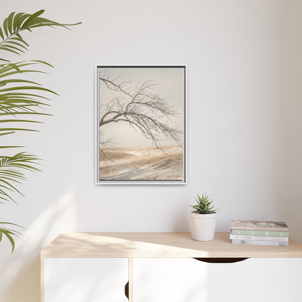Matte Canvas, Framed - Winter Branch Solitude Landscape —......