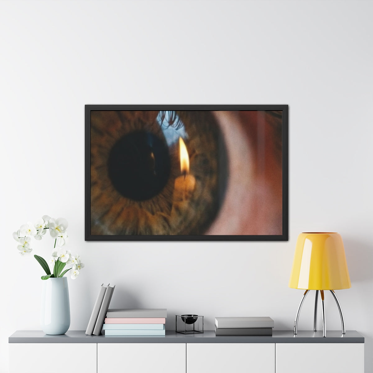 Framed Posters - Amber Iris Reflection Fine Art Print —... |...