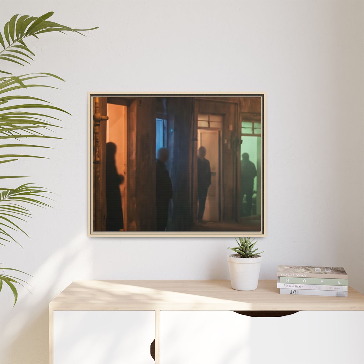 Matte Canvas, Framed - Shadowed Alleyway Mystery Art Print...