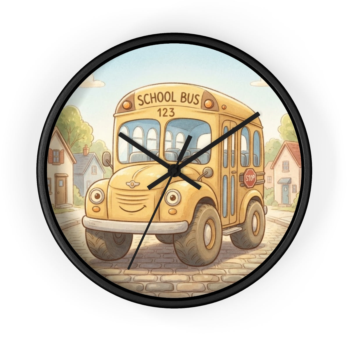 Wall Clock - Storybook School Bus Hour | Echovira Gallery