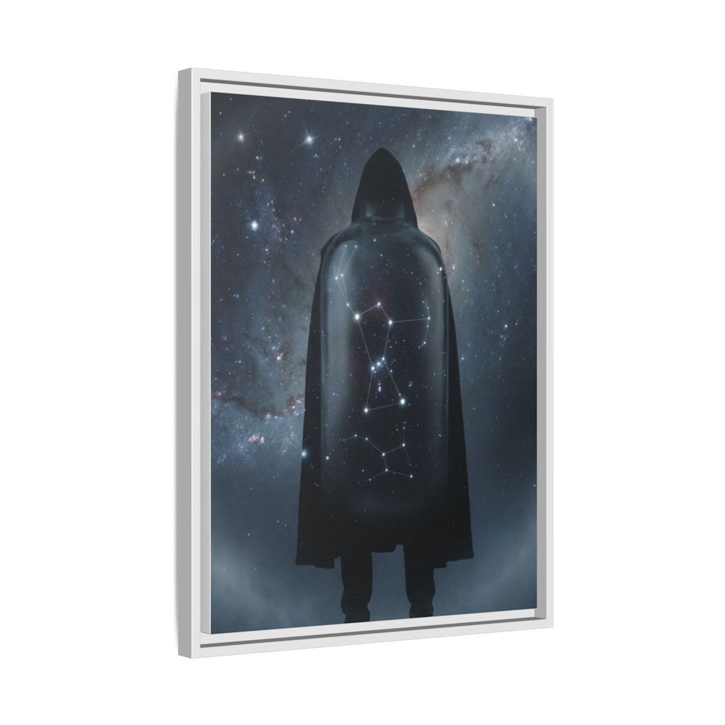 Framed Matte Canvas - Cosmic Sentinel — White / 1.25" (8×10, 9×12, 11×14, 12×16, 10×20, 12×18, 16×20, 16×24, 18×24, 12×36, 20×24, 16×32, 20×30, 24×30, 24×32, 16×48, 24×36, 24×48, 30×40, 20×60, 32×48, 30×60 & 40×60)