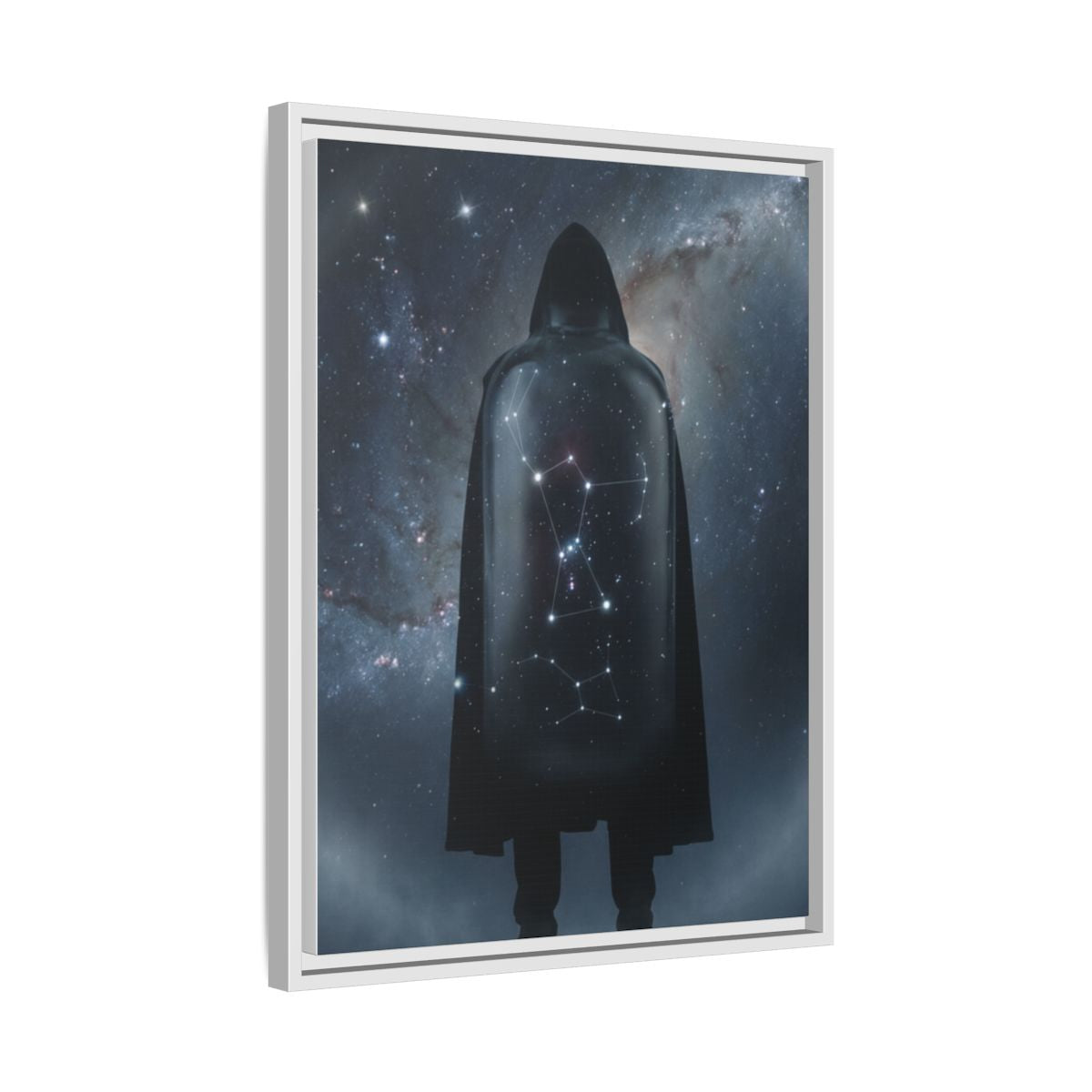 Framed Matte Canvas - Cosmic Sentinel — White / 1.25" (8×10, 9×12, 11×14, 12×16, 10×20, 12×18, 16×20, 16×24, 18×24, 12×36, 20×24, 16×32, 20×30, 24×30, 24×32, 16×48, 24×36, 24×48, 30×40, 20×60, 32×48, 30×60 & 40×60)