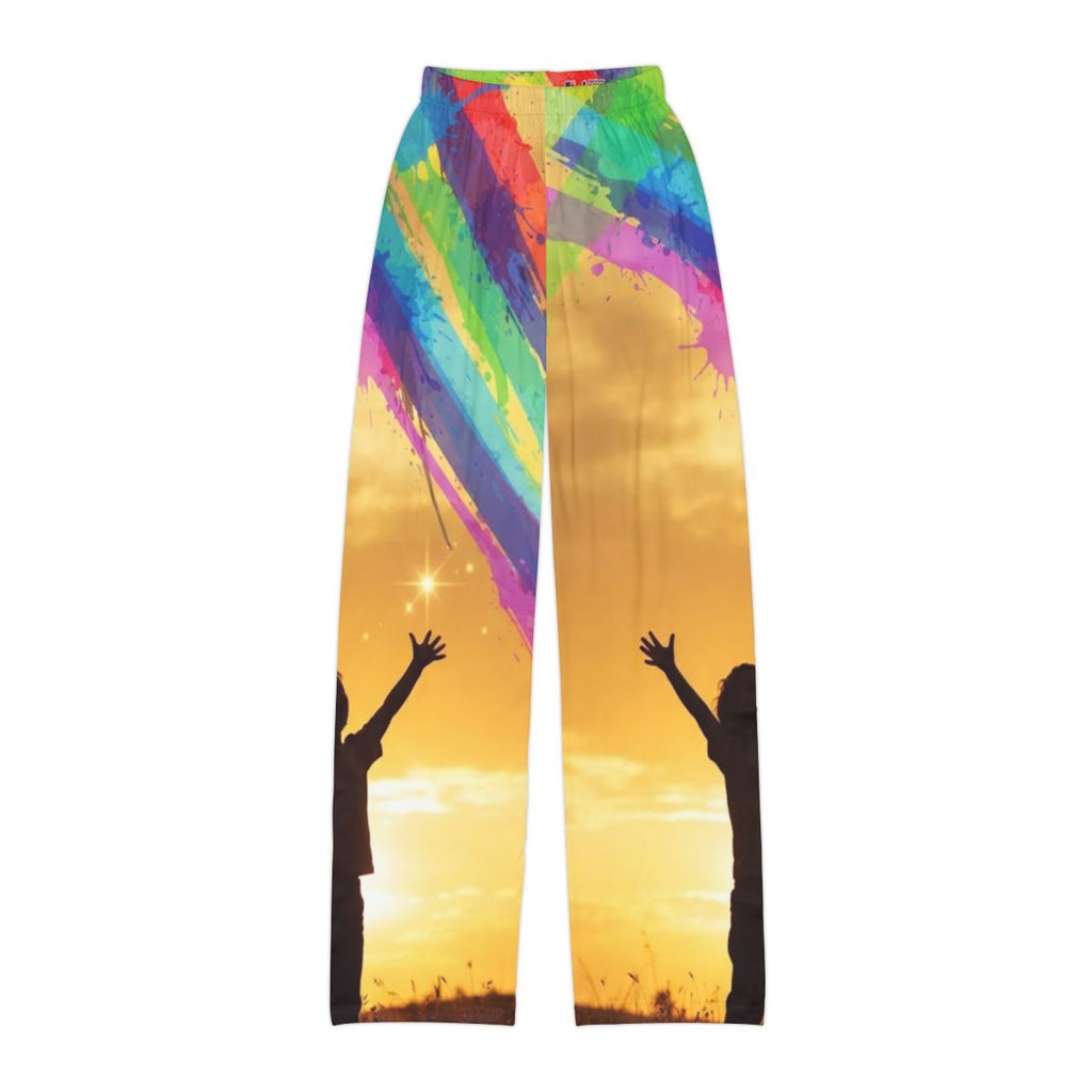 Kids Lounge Pants - Rainbow Silhouette Wall Art - Luminous...
