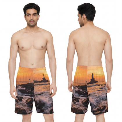 Men's Sports Shorts - Golden Shore Horizon | Echovira...