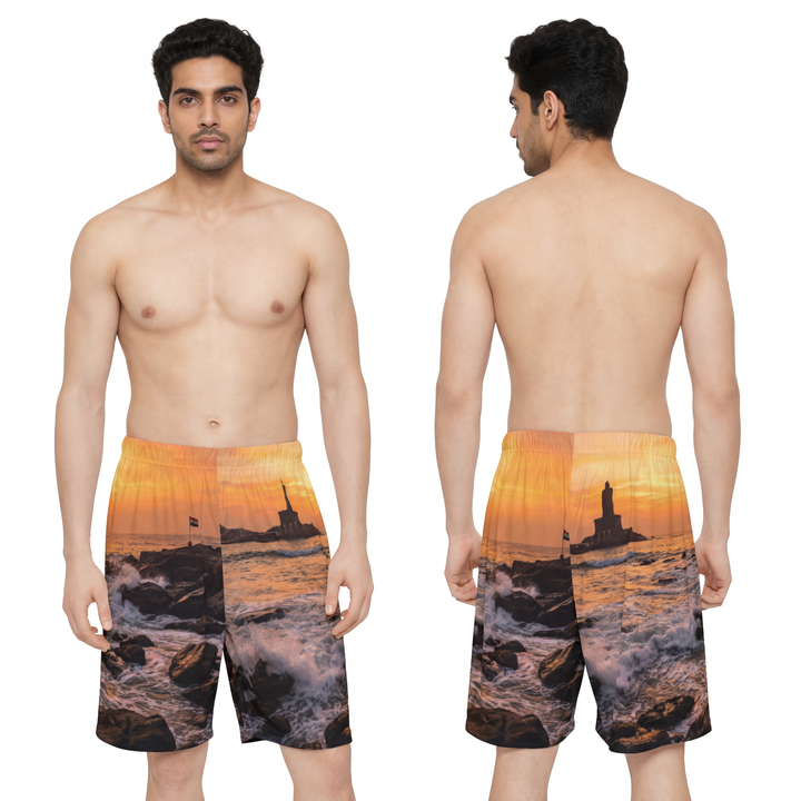 Men's Sports Shorts - Golden Shore Horizon