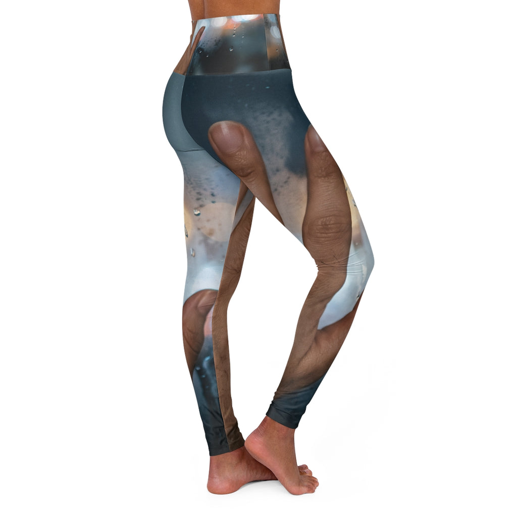 City Window Yoga Leggings with Amber Bokeh