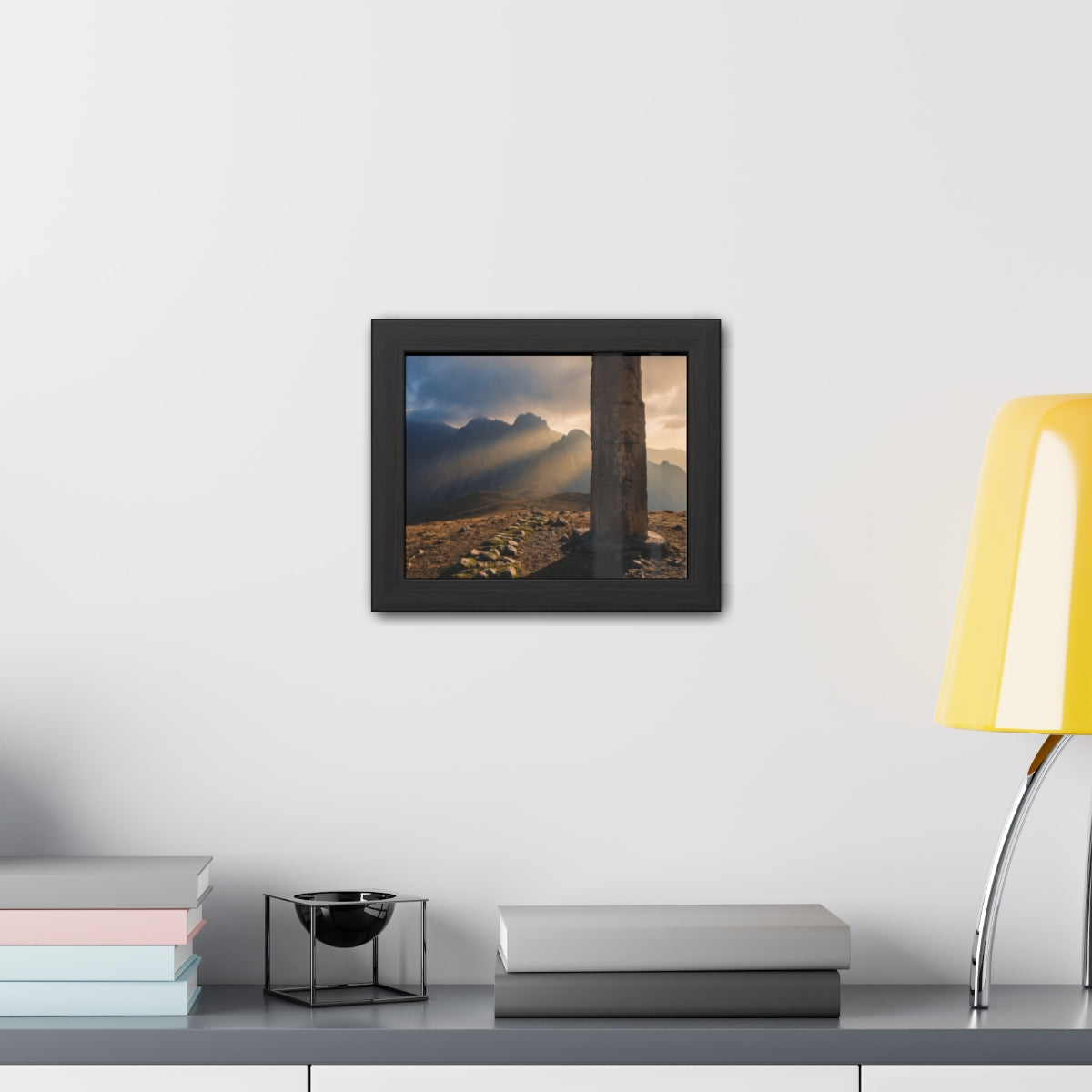 Framed Poster - Ancient Lion & Sun — Landscape