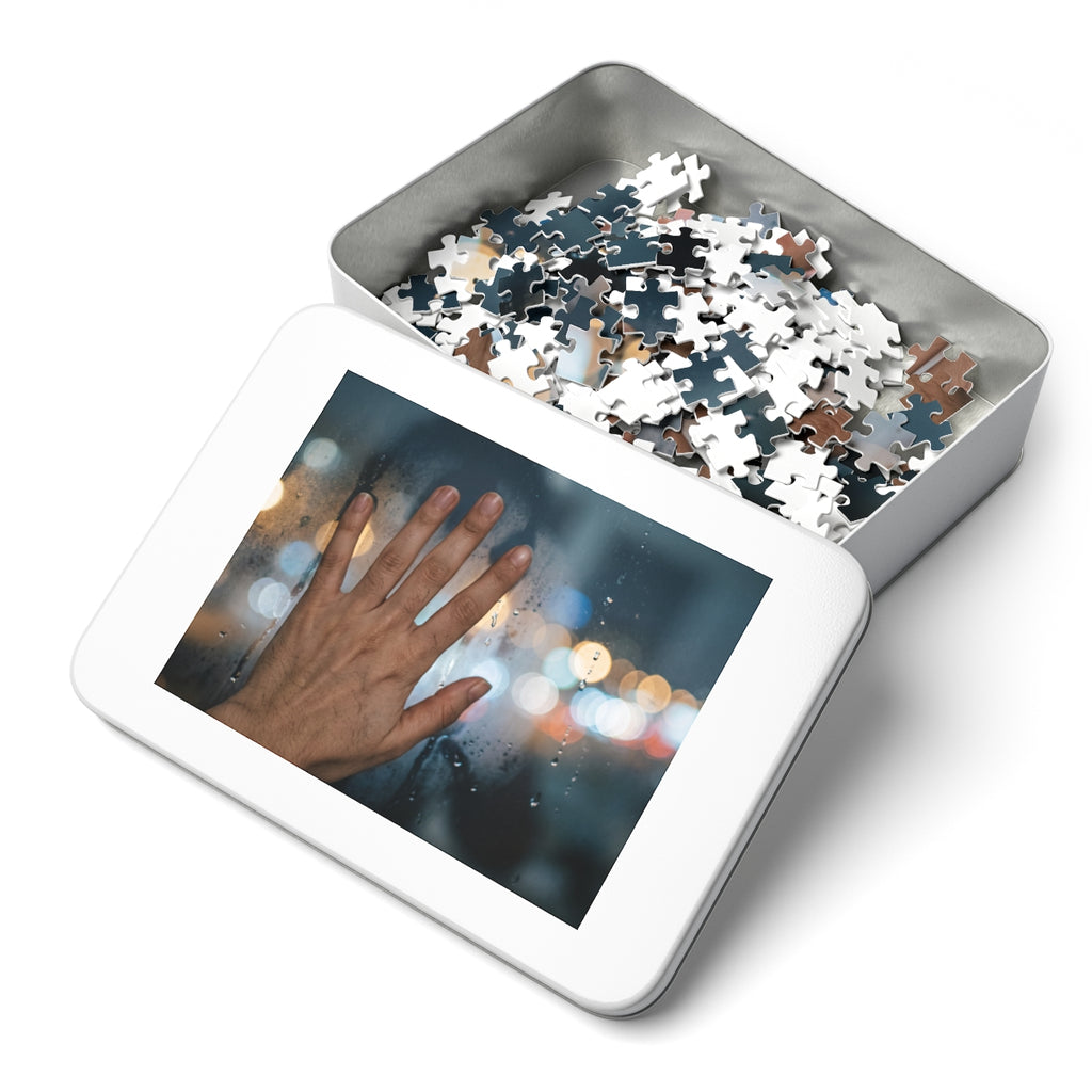 Rainy Window Jigsaw Puzzle with Storage Tin