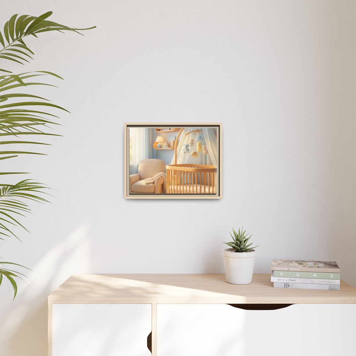 Matte Canvas, Framed - Dreamy Serene Nursery Art — Natural /...