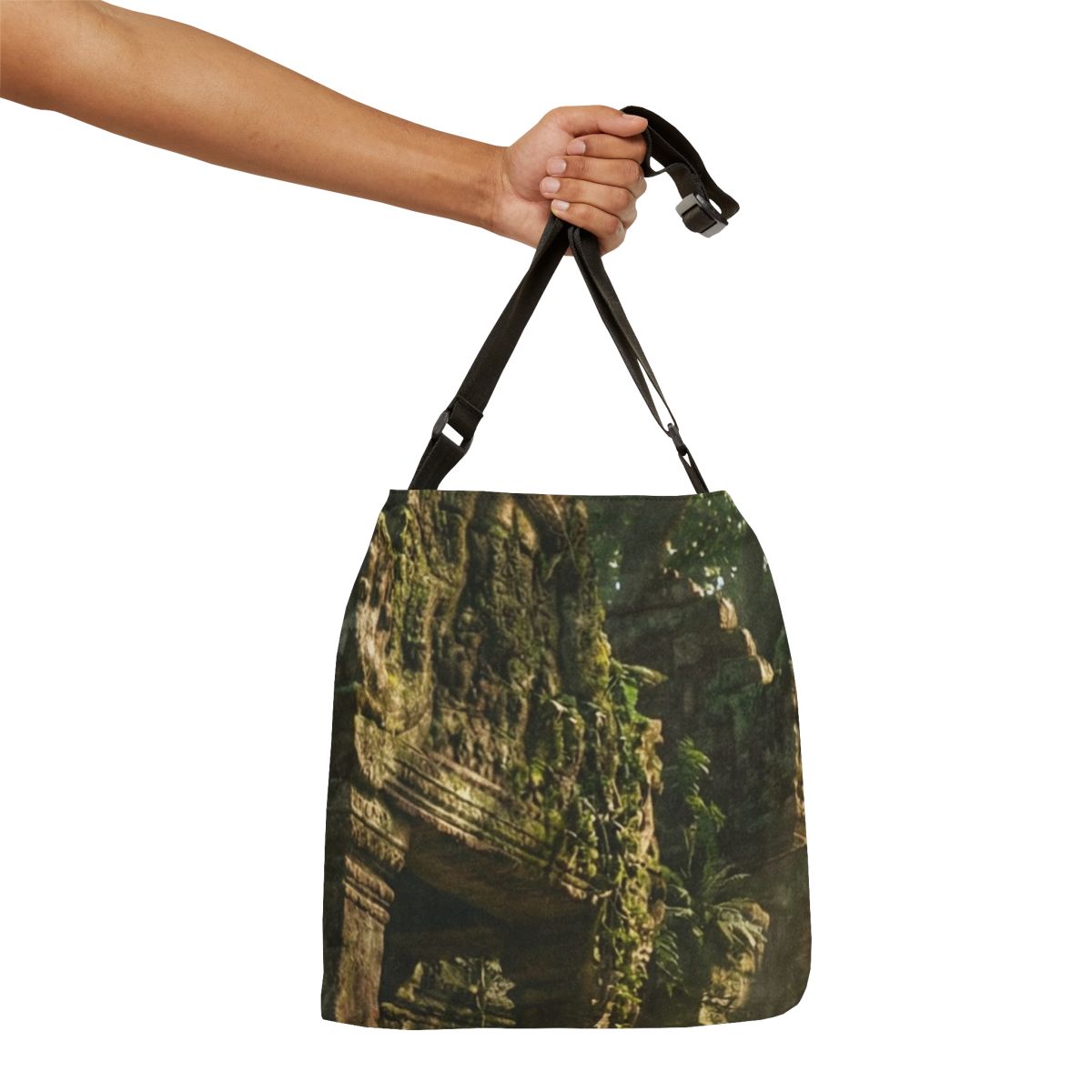 Adjustable Tote Bag - Jungle Ruins Voyage | Echovira Gallery