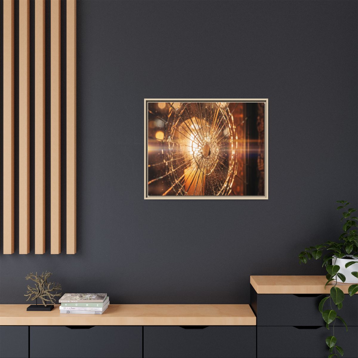 Framed Matte Canvas - Shattered Glass