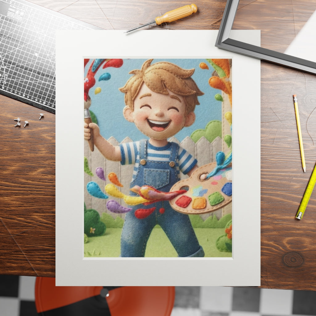 Fine Art Print Passepartout - Little Painter — Portrait... |...