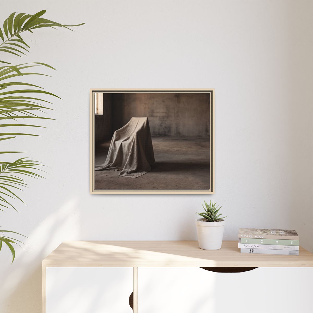 Matte Canvas, Framed - Draped Silence Still Life Art... |...