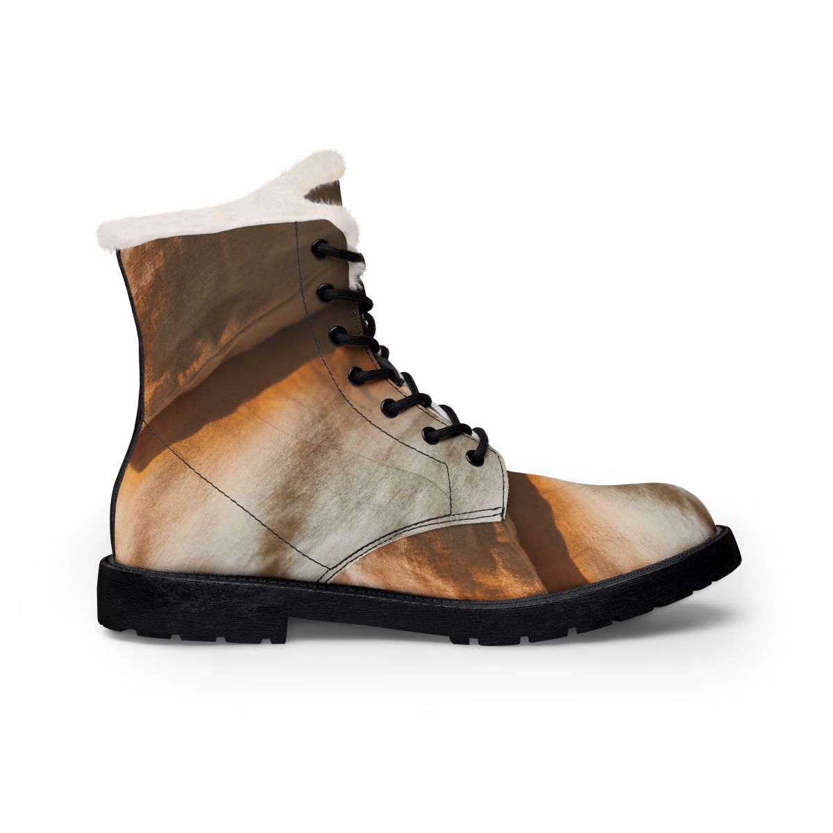 Men's Fur and Leather Boots - Sunlit Linen | Echovira...
