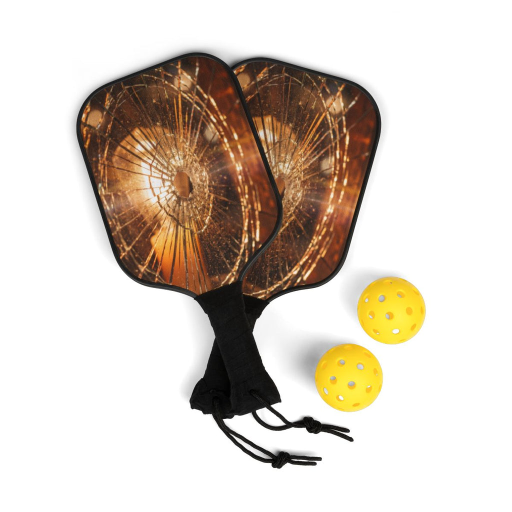 Pickleball Kit - Golden Hour Fractured Glass Aesthetic Wall...