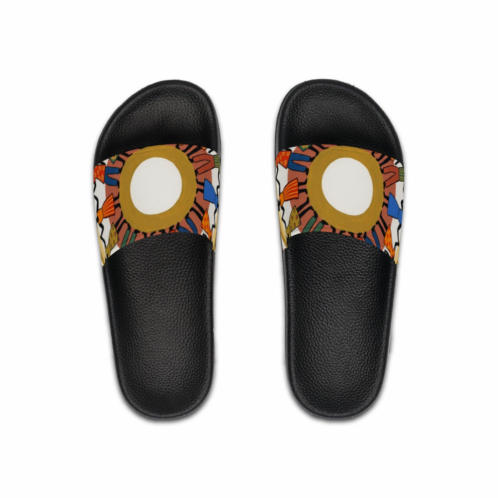 Men's Slide Sandals - Unity Mandala Folk Art | Echovira...