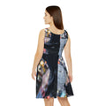 Women's Skater Dress - Neon Rain Reflection | Echovira...
