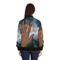 Women's Bomber Jacket with Rainy City Bokeh Art
