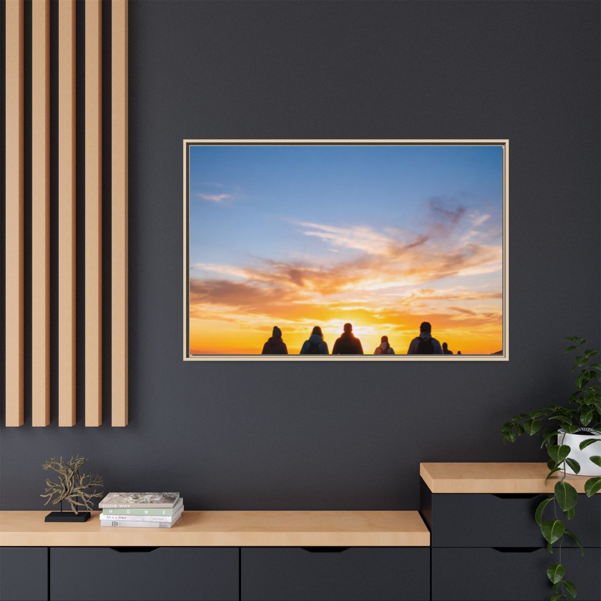 Framed Canvas - Sunset Silhouette