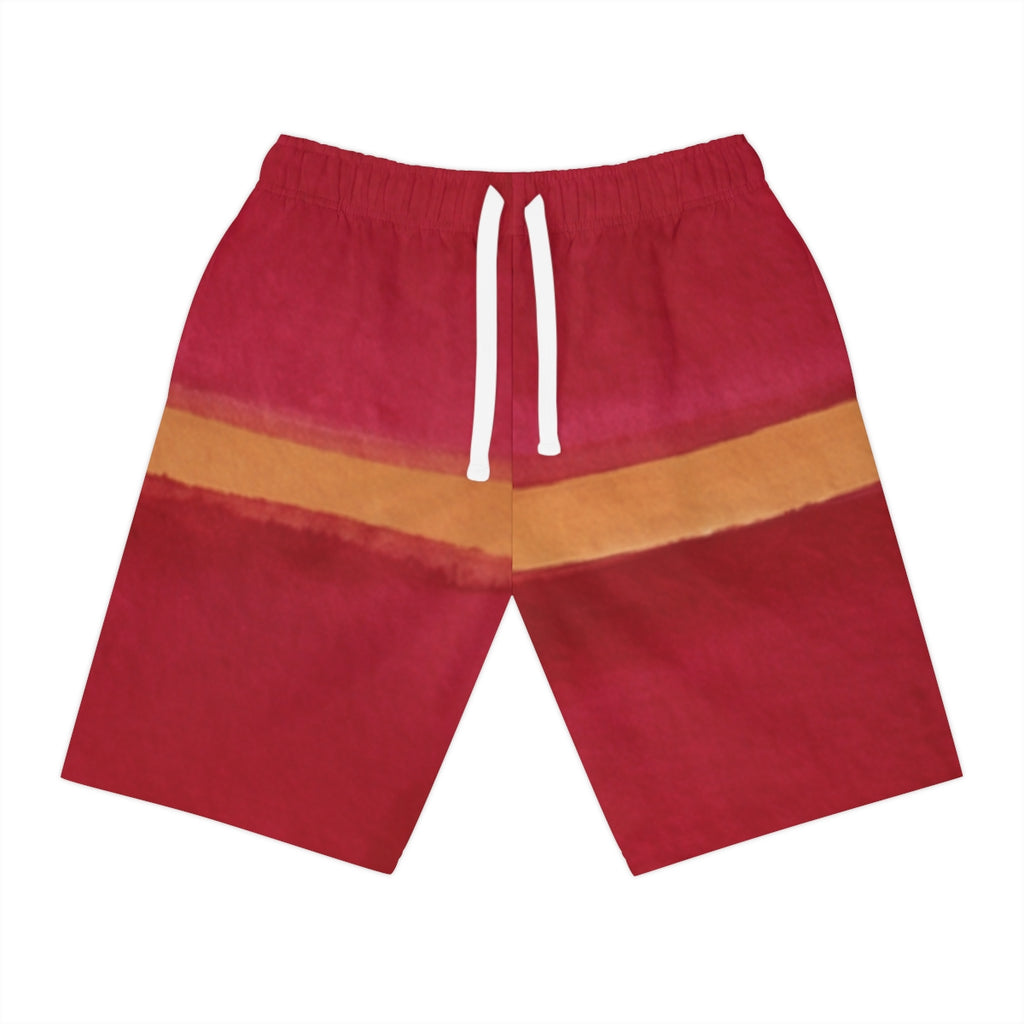 Athletic Long Shorts - Crimson Romance Watercolor Portrait |...