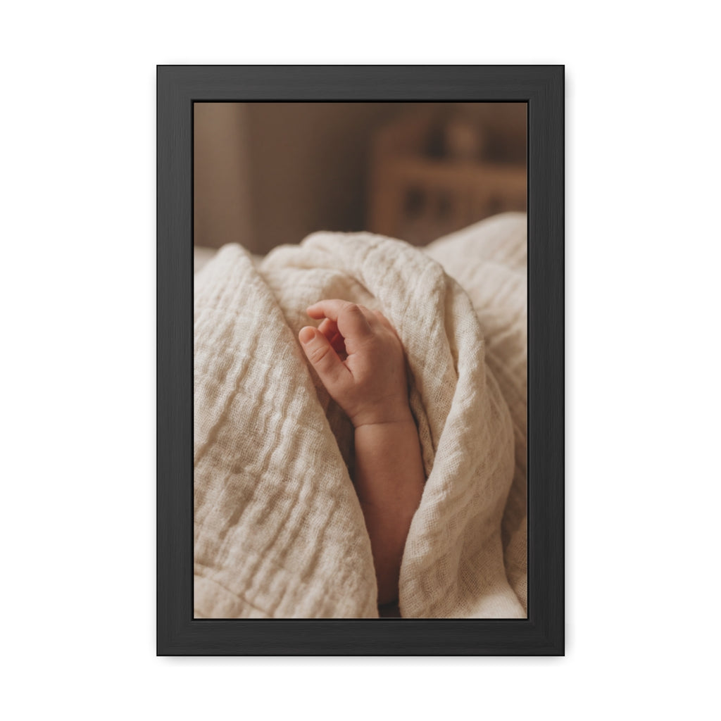 Framed Poster - Tender Newborn Hand (8×12, 9×11, 11×14... |...