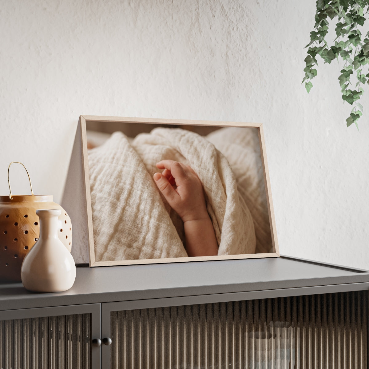 Posters with Wooden Frame - Soft Neutral Art