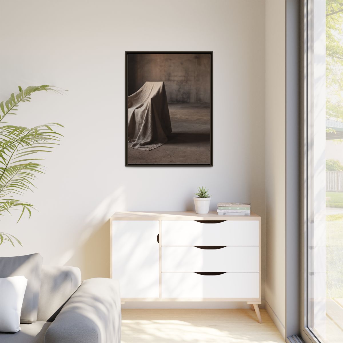 Matte Canvas, Framed - Draped Silence Still Life Art... |...