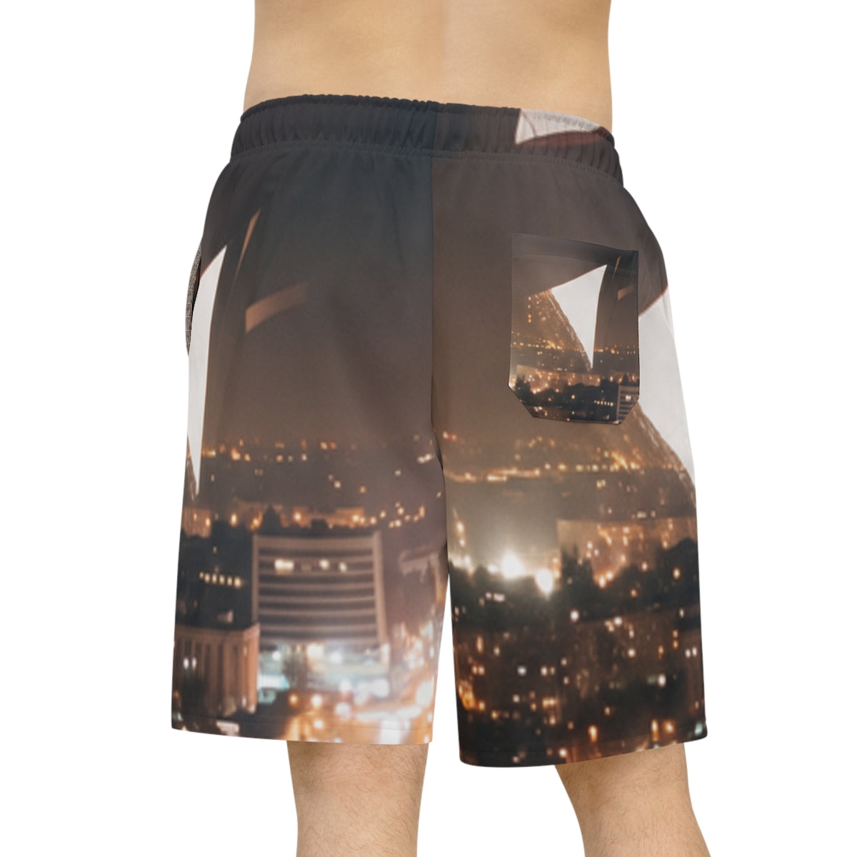 Men's Athletic Long Shorts - Midnight City lights | Echovira...