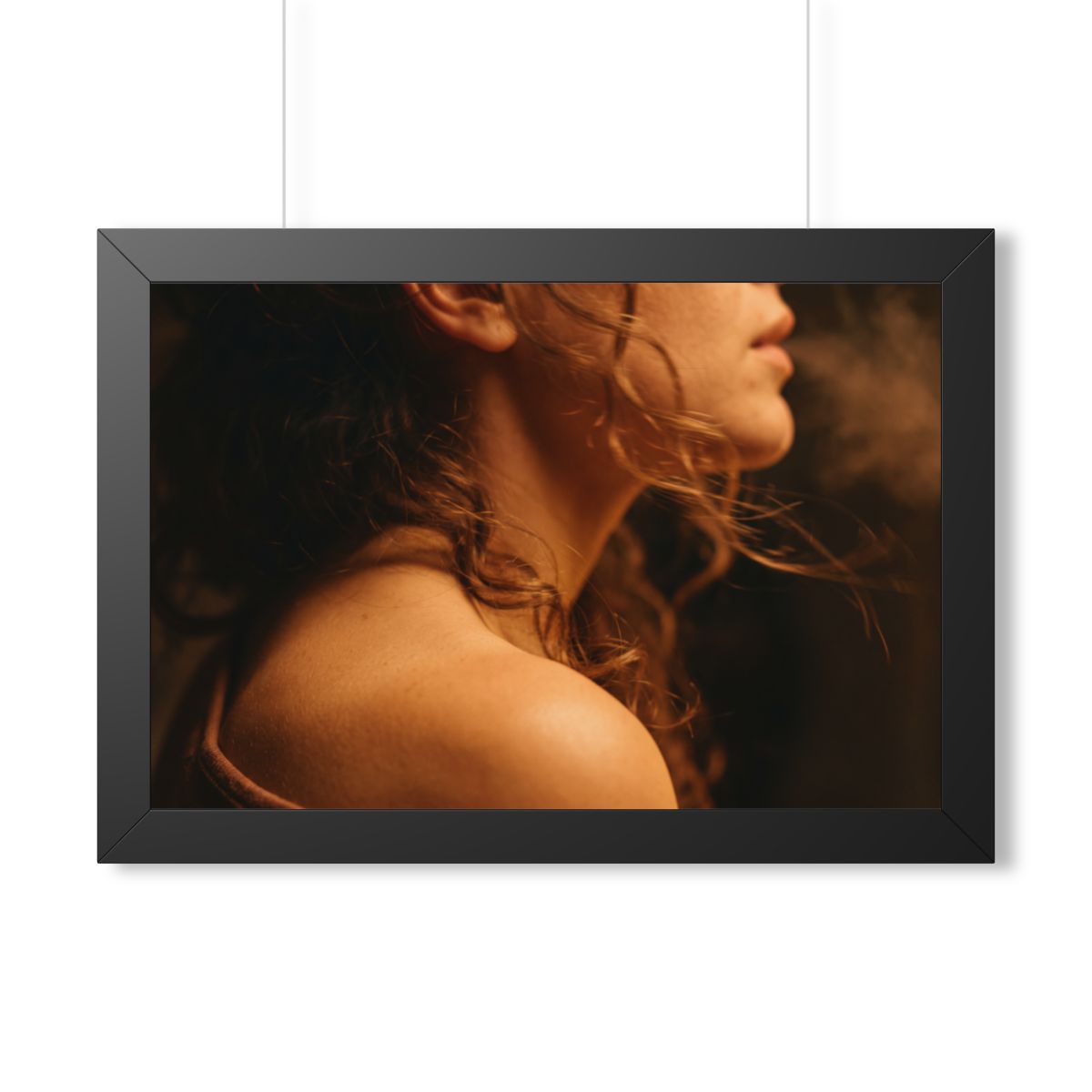 Framed Horizontal Poster - Golden Hour Silhouette Art —... |...