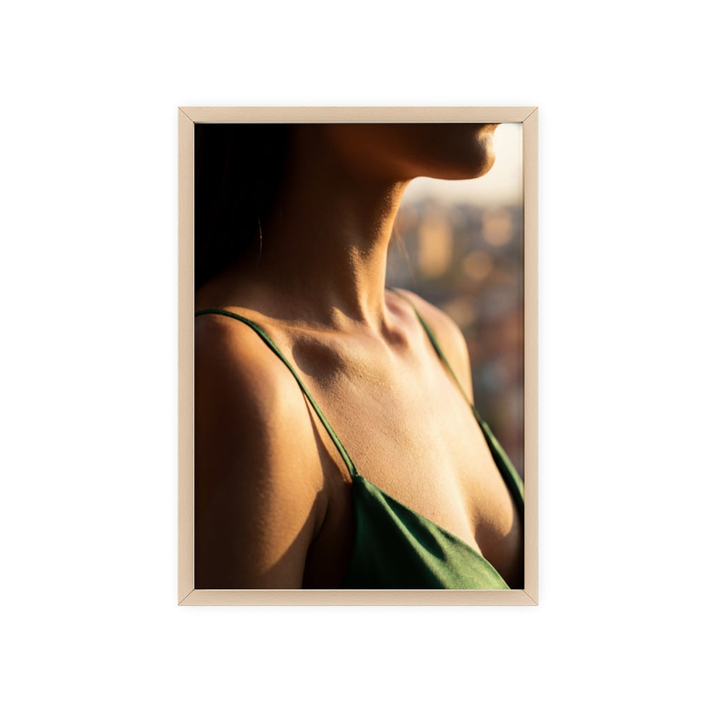 Poster with Wooden Frame - Sunlit Portrait