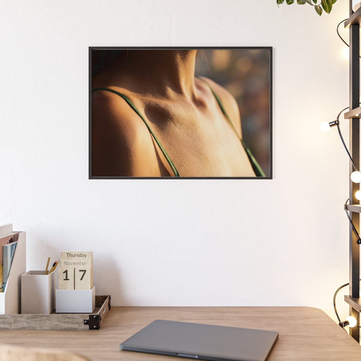 Poster with Wooden Frame - Sunlit Portrait
