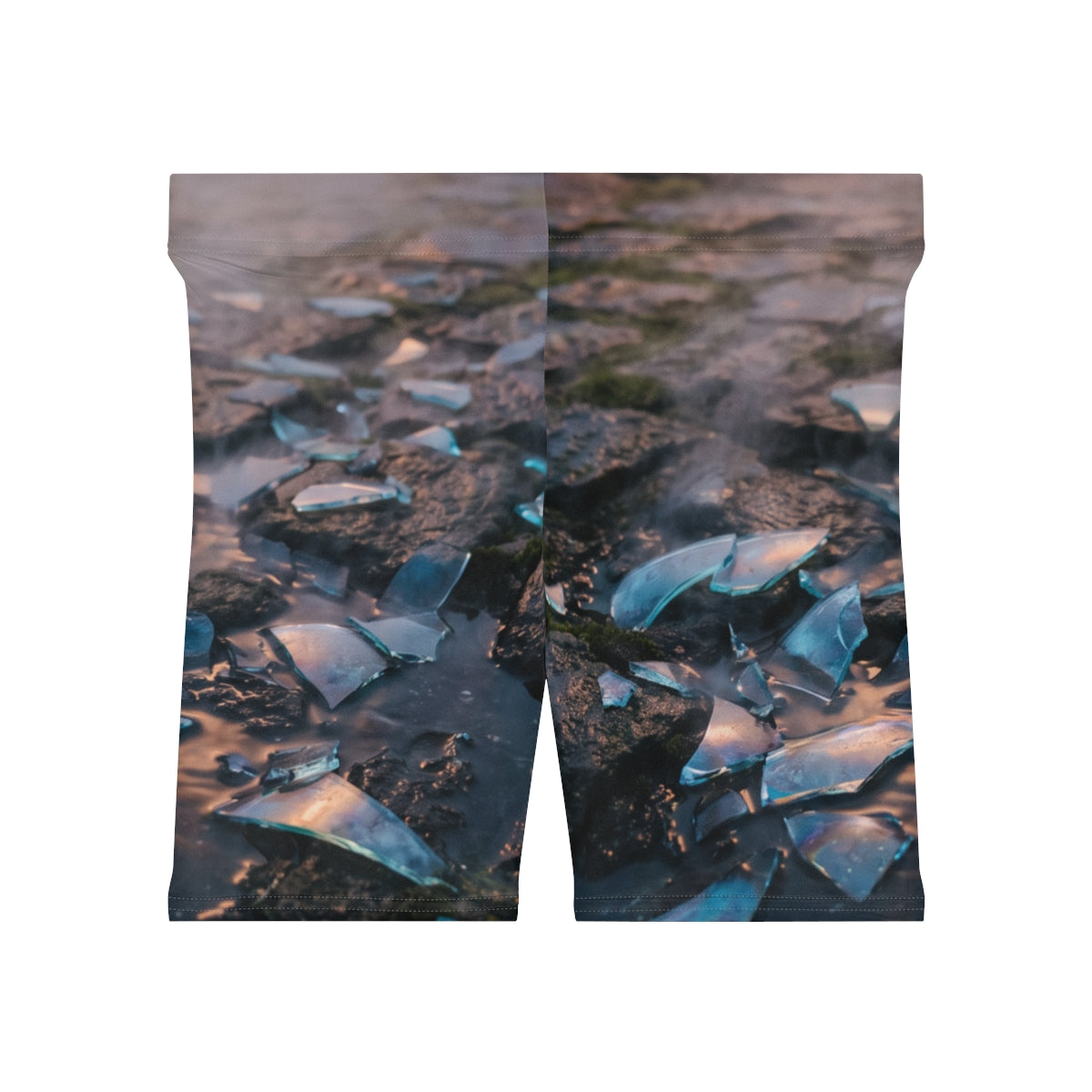 Women's Biker Shorts - Shattered Dawn | Echovira Gallery