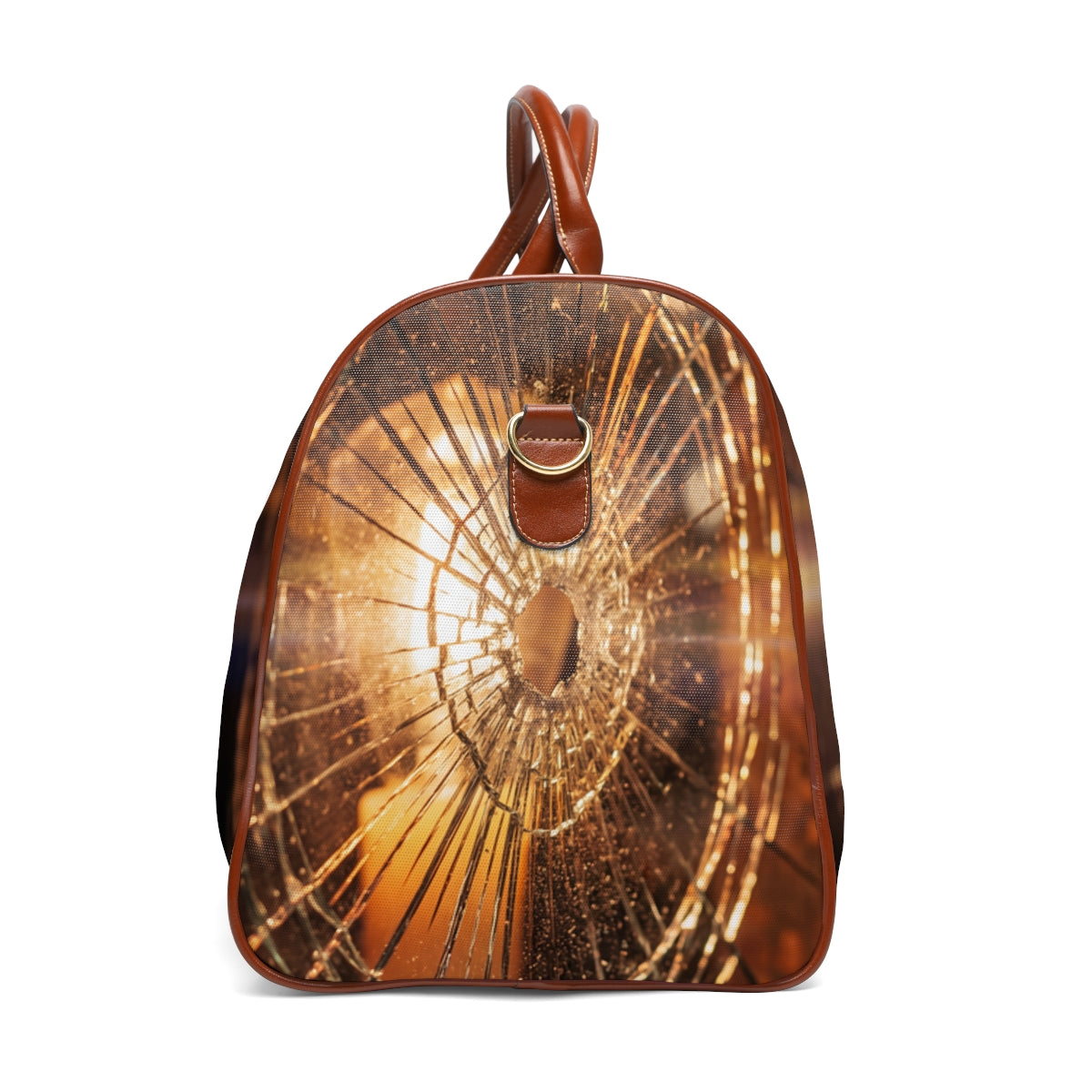 Waterproof Travel Bag - Shattered Amber Glass Art | Echovira...