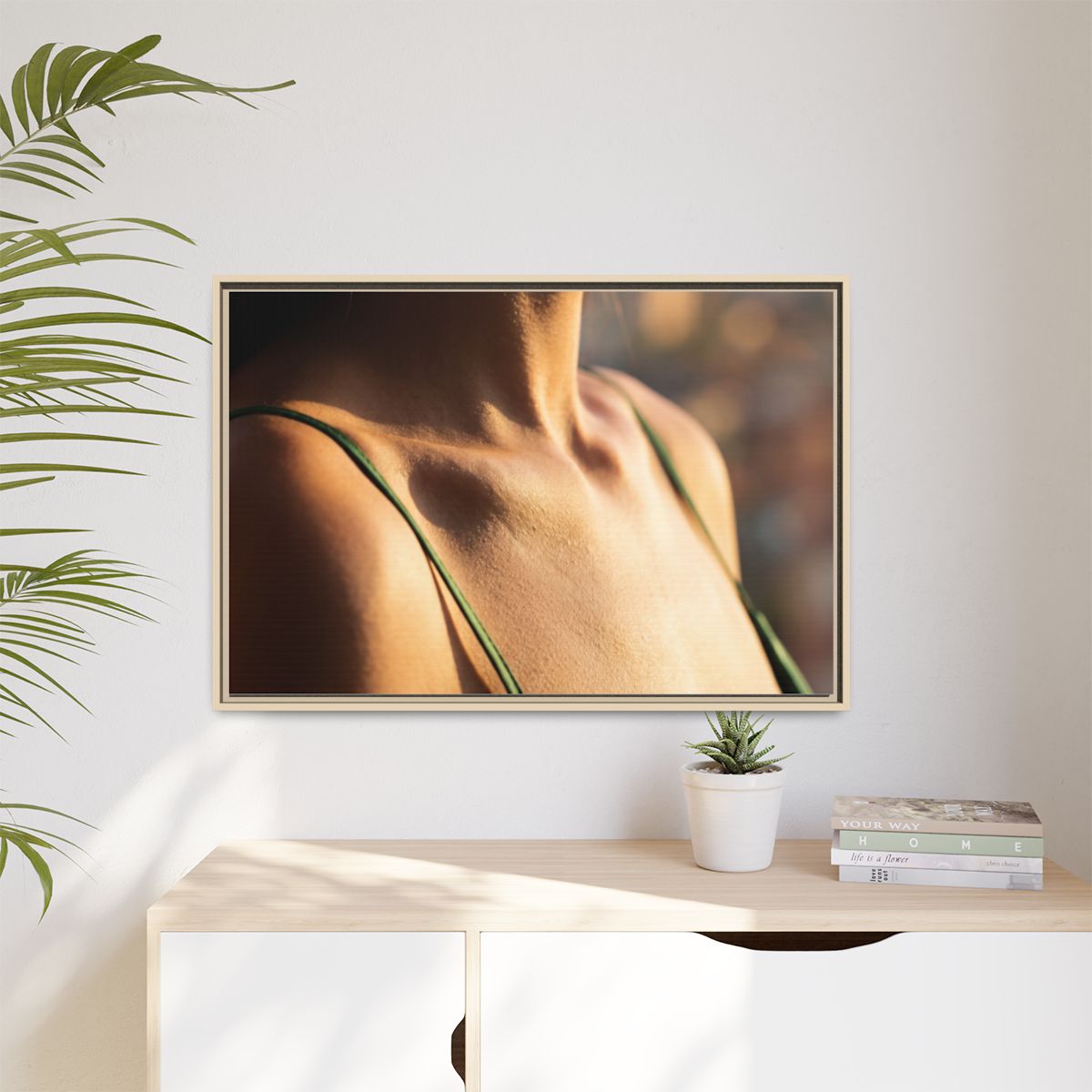 Golden Hour Matte Canvas - Framed Sunset Wall Art — Natural...