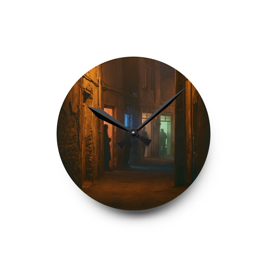 Acrylic Wall Clock - Midnight Glow Silhouette | Echovira...