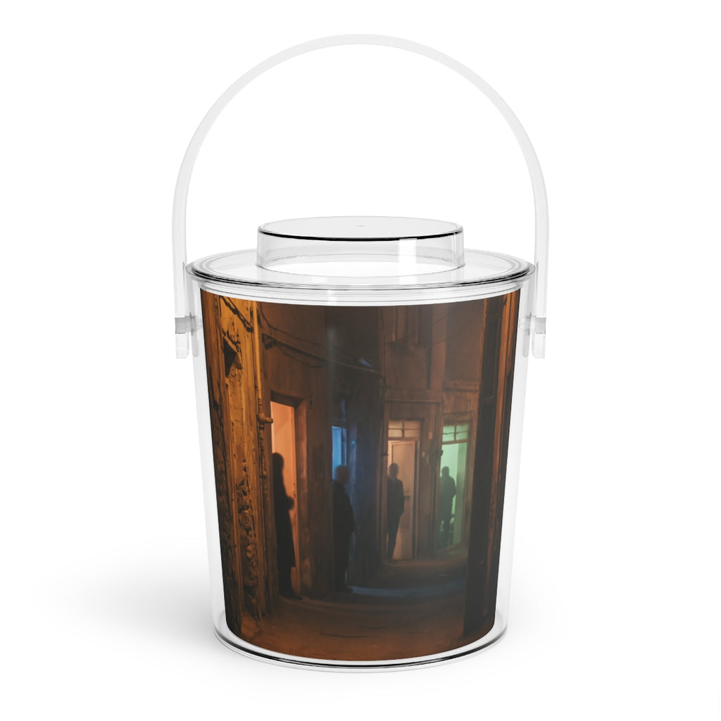 Ice Bucket with Tongs - Nocturnal Shadows Moody Alleyway Art...