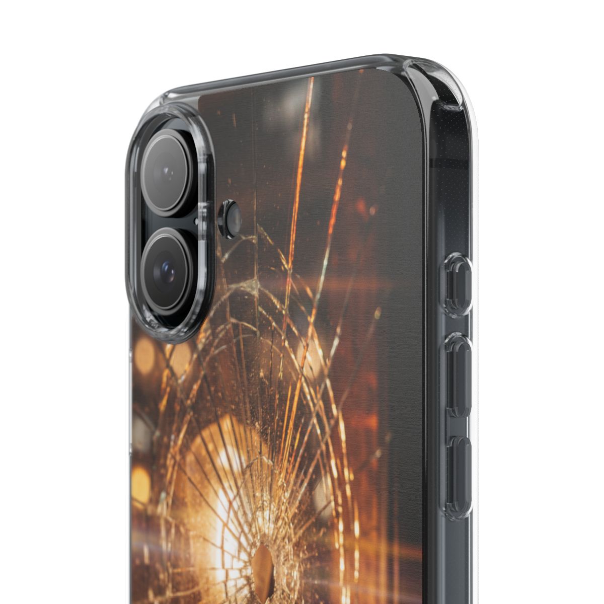 Clear Impact-Resistant Case - Fractured Glow