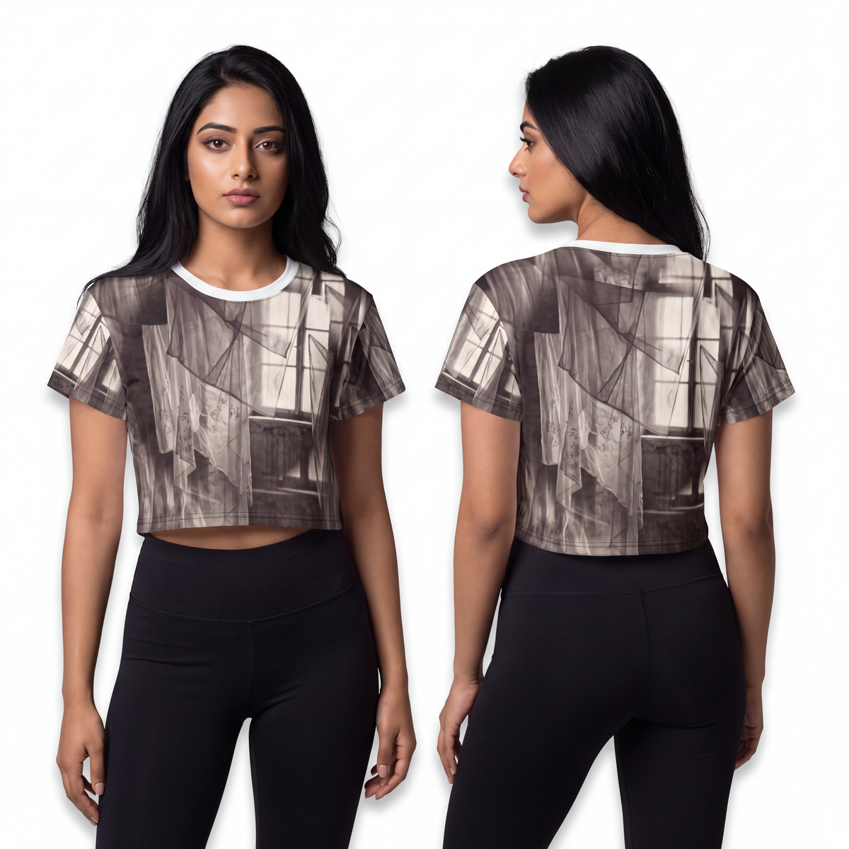 Crop Tee - Spectral Veils | Echovira Gallery