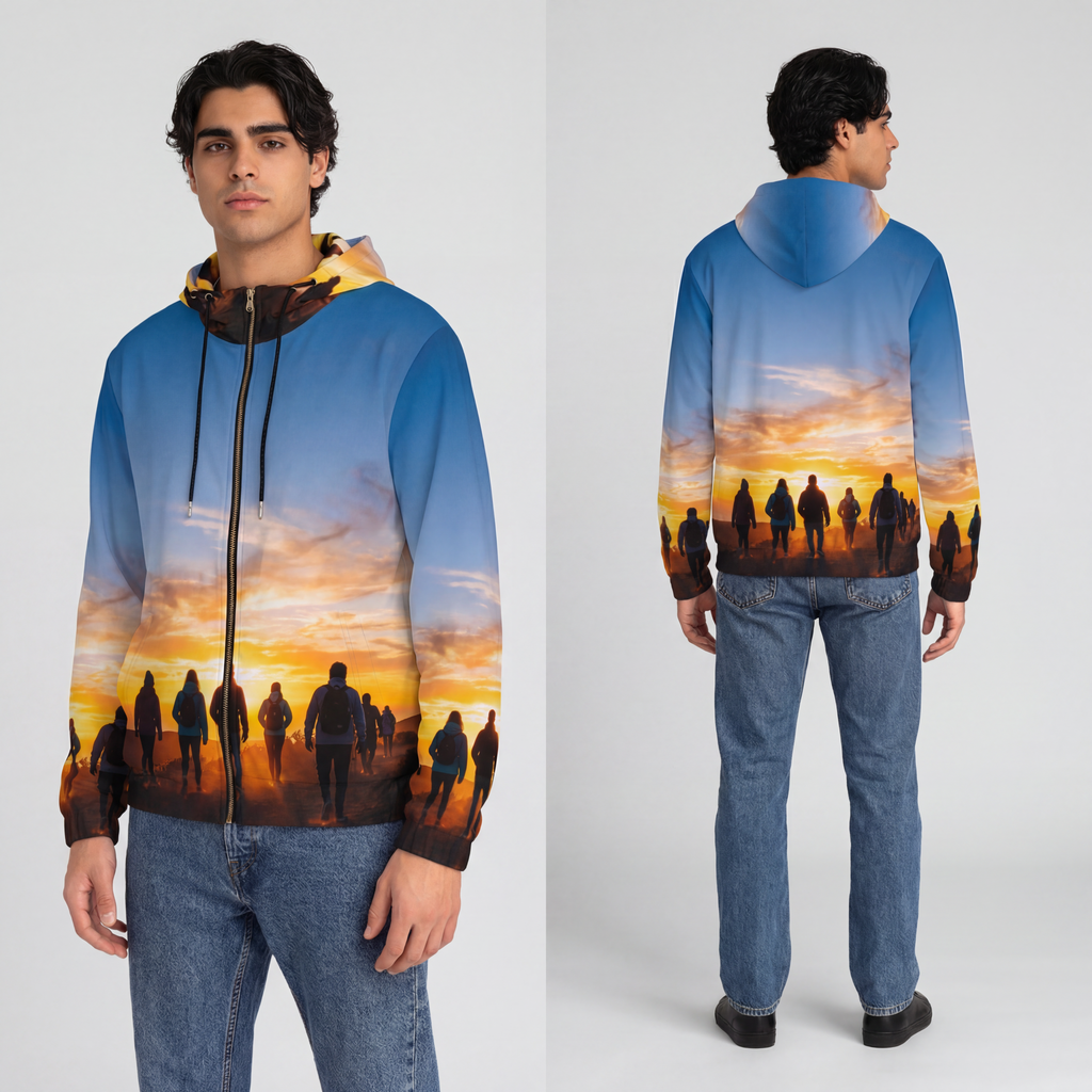 Men's Full-Zip Hoodie - Sunrise Journey