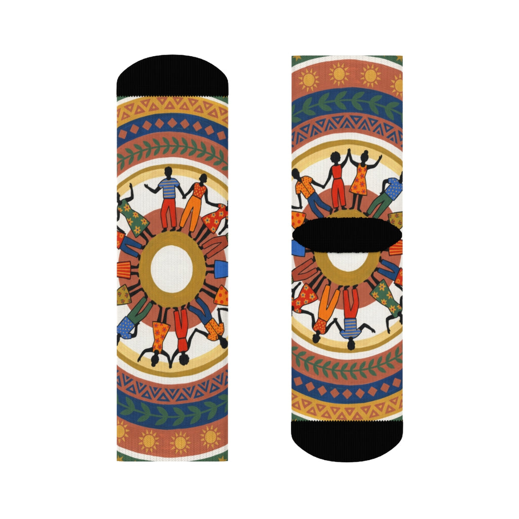 Crew Socks - Unity Mandala Folk Art | Echovira Gallery